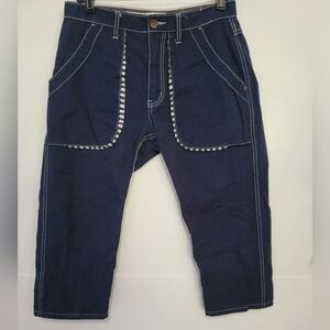 DOMON Produce of Rope Cropped Chino Pants in Navy Blue Waist 31